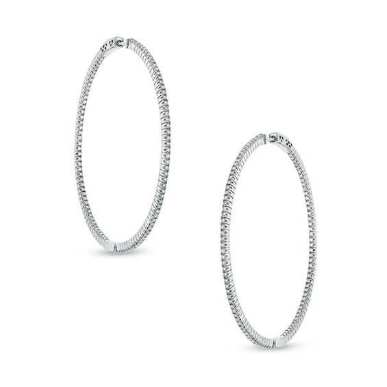 1 CT. T.w. Diamond Inside-Out Hoop Earrings in Sterling Silver