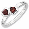 Thumbnail Image 0 of Stackable Expressions™ Garnet Double Heart Ring in Sterling Silver