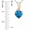 Thumbnail Image 3 of Heart-Shaped Blue Topaz and Lab-Created White Sapphire Pendant and Ring Set in Sterling Silver and 14K Gold Plate