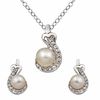 Thumbnail Image 1 of 6.0-7.0mm Freshwater Cultured Pearl and Lab-Created White Sapphire Pendant and Earrings Set in Sterling Silver