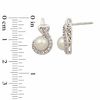 Thumbnail Image 3 of 6.0-7.0mm Freshwater Cultured Pearl and Lab-Created White Sapphire Pendant and Earrings Set in Sterling Silver