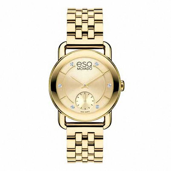 Ladies' ESQ Movado Classica Diamond Accent Gold-Tone Watch (Model: 07101417)