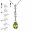 Thumbnail Image 2 of Pear-Shaped Peridot and Lab-Created White Sapphire Pendant and Earrings Set in Sterling Silver