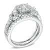 Thumbnail Image 2 of 1-7/8 CT. T.W. Diamond Cluster Frame Bridal Set in 14K White Gold