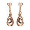 Thumbnail Image 1 of 1/3 CT. T.W. Enhanced Champagne and White Diamond Double Infinity Drop Earrings in 10K Rose Gold