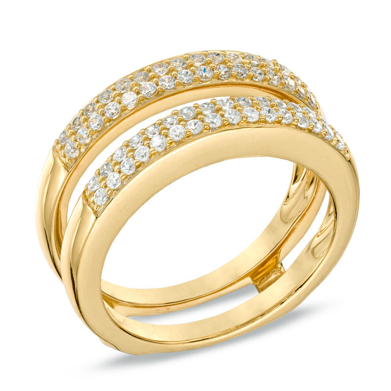 Main Image 2 of 1/2 CT. T.W. Diamond Double Row Solitaire Enhancer in 14K Gold