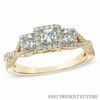 Thumbnail Image 1 of 3/4 CT. T.W. Princess-Cut Diamond Past Present Future® Engagement Ring in 14K Gold