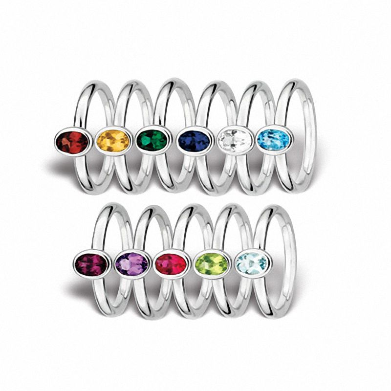 Main Image 2 of Stackable Expressions™ Oval Peridot Ring in Sterling Silver