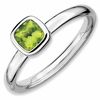 Thumbnail Image 0 of Stackable Expressions™ Cushion-Cut Peridot Ring in Sterling Silver