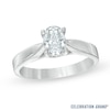 Thumbnail Image 1 of Celebration Ideal 1 CT. Oval Certified Diamond Solitaire Engagement Ring in 14K White Gold (J/I1)