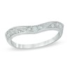 Thumbnail Image 1 of 1/8 CT. T.W. Diamond Vintage-Style Contour Wedding Band in 14K White Gold