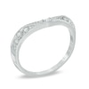 Thumbnail Image 2 of 1/8 CT. T.W. Diamond Vintage-Style Contour Wedding Band in 14K White Gold
