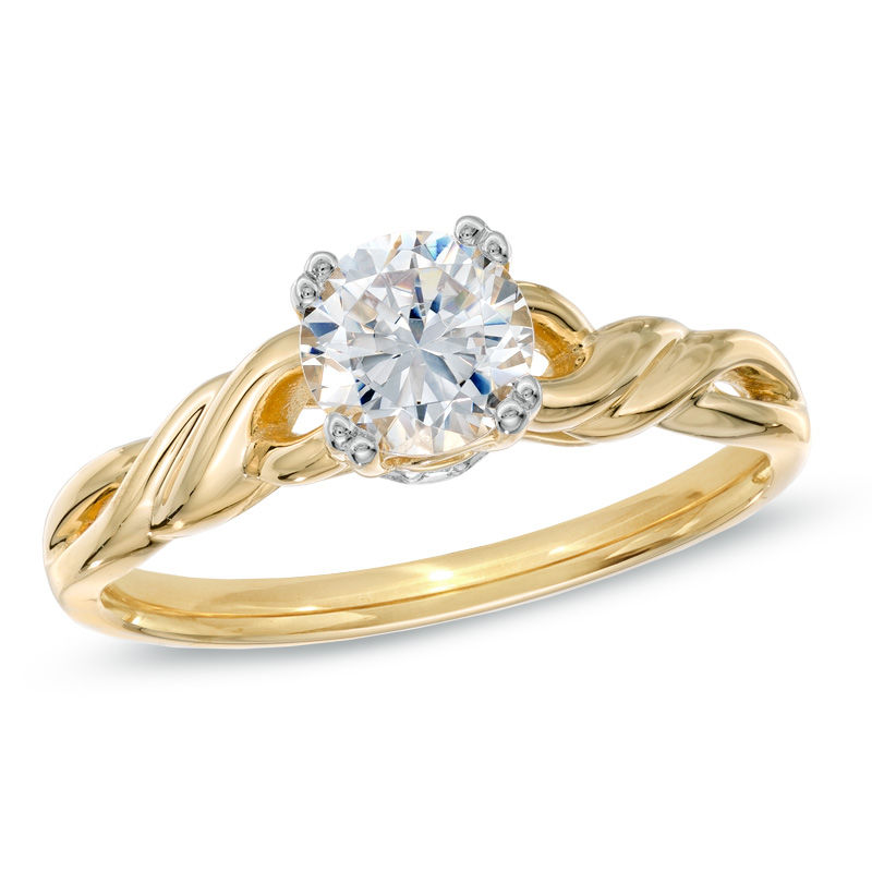 Main Image 1 of 3/4 CT. T.W. Diamond Twist Engagement Ring in 14K Gold