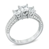 Thumbnail Image 2 of 1-1/2 CT. T.W. Princess-Cut Diamond Past Present Future® Ring in 14K White Gold
