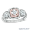 Thumbnail Image 0 of Celebration Ideal 1-1/2 CT. T.W. Diamond Three-Stone Engagement Ring in 14K Two-Tone Gold (J/I1)