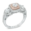 Thumbnail Image 1 of Celebration Ideal 1-1/2 CT. T.W. Diamond Three-Stone Engagement Ring in 14K Two-Tone Gold (J/I1)
