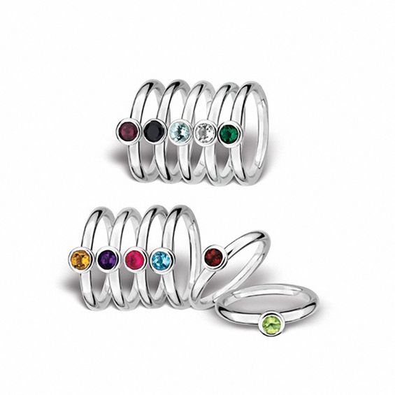 Stackable Expressions™ Aquamarine Solitaire Low Profile Ring in Sterling Silver Stackable Expressions™ Aquamarine Solitaire Low Profile Ring in Sterling Silver
