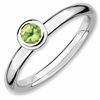 Thumbnail Image 1 of Stackable Expressions™ Peridot Solitaire Low Profile Ring in Sterling Silver