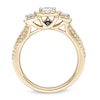 Thumbnail Image 2 of Vera Wang Love Collection 1 CT. T.W. Princess-Cut Diamond Three Stone Frame Engagement Ring in 14K Gold