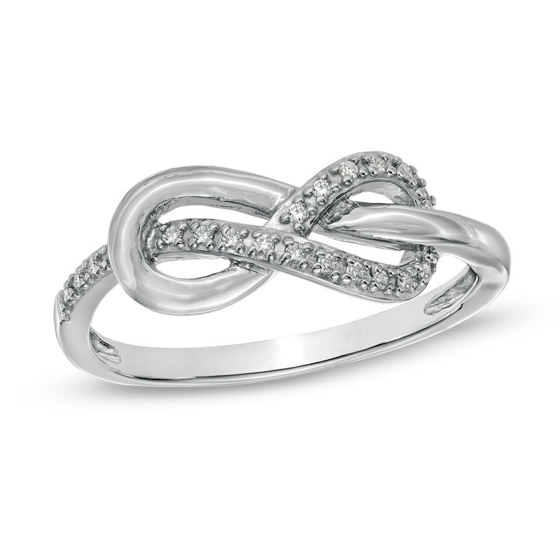 Infinity Rings Zales Diamond Accent Infinity Knot Ring In Sterling Silver