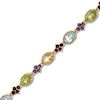 Thumbnail Image 0 of Oval Multi-Gemstone Bracelet in Sterling Silver with 18K Gold Plate - 7.25"