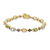 Thumbnail Image 1 of Oval Multi-Gemstone Bracelet in Sterling Silver with 18K Gold Plate - 7.25"