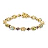 Thumbnail Image 2 of Oval Multi-Gemstone Bracelet in Sterling Silver with 18K Gold Plate - 7.25"