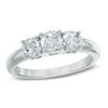 Thumbnail Image 1 of Celebration Ideal 1 CT. T.W. Certified Diamond Three Stone Engagement Ring in 14K White Gold (J/I1)