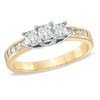 Thumbnail Image 1 of 1 CT. T.W. Princess-Cut Diamond Three Stone Engagement Ring in 10K Gold