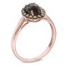 Thumbnail Image 2 of Oval Smoky Quartz and 1/4 CT. T.W. Enhanced Champagne Diamond Ring in 10K Rose Gold