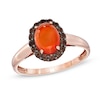 Thumbnail Image 0 of Oval Fire Opal and 1/4 CT. T.W. Enhanced Champagne Diamond Ring in 10K Rose Gold