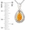 Thumbnail Image 1 of Pear-Shaped Citrine and Lab-Created White Sapphire Pendant and Earrings Set in Sterling Silver and 14K Gold Plate