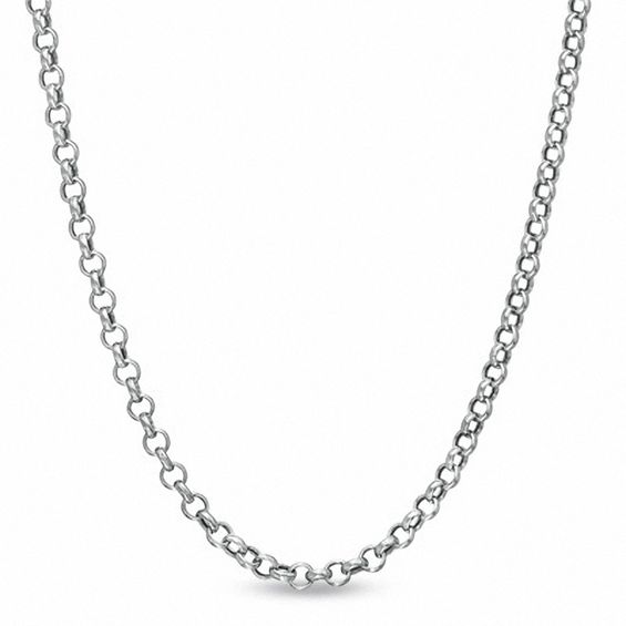 1.9mm Rolo Chain Necklace in 14K White Gold - 18