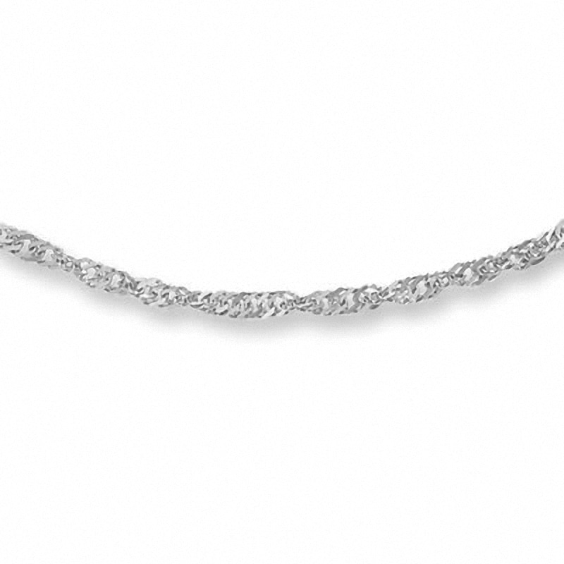 Ladies' 1.7mm Singapore Chain Necklace in 14K White Gold - 16"