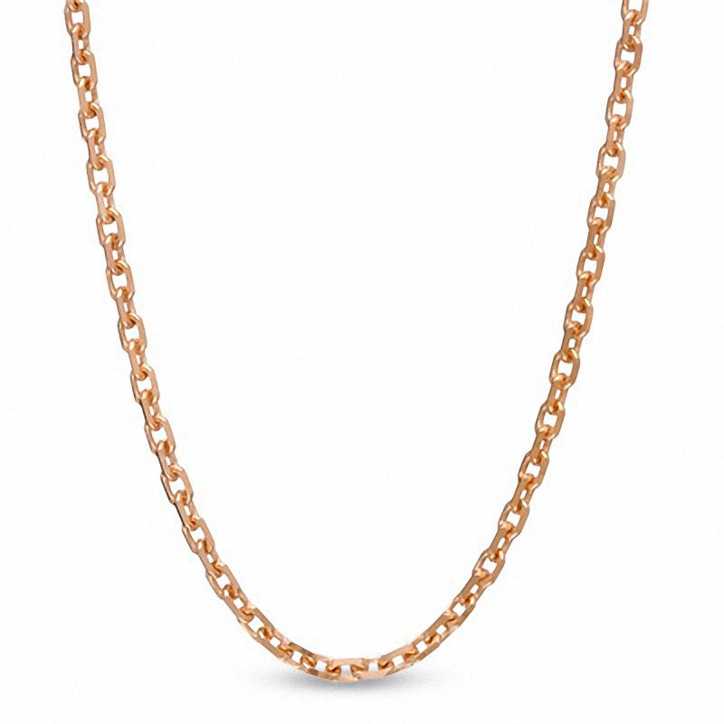 Main Image 1 of 1.1mm Cable Chain Necklace in 14K Rose Gold - 18"