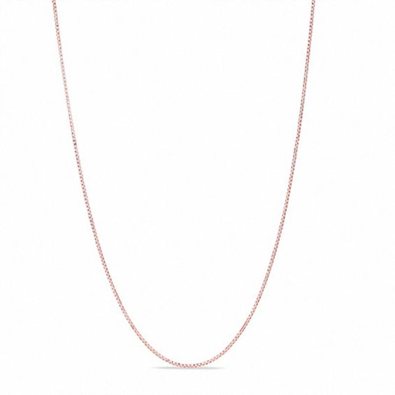 0.6mm Box Chain Necklace in 14K Rose Gold - 16"