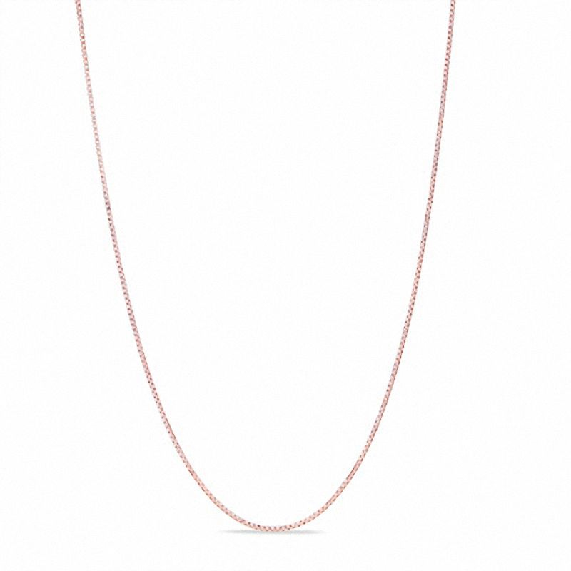 0.6mm Box Chain Necklace in 14K Rose Gold - 16"