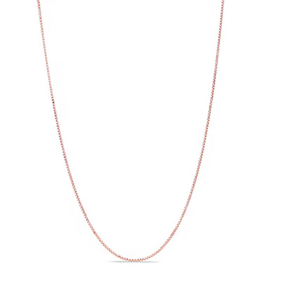 0.6mm Box Chain Necklace in 14K Rose Gold - 18"