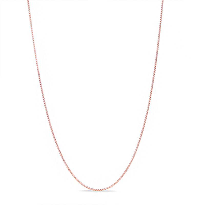 Main Image 1 of 0.6mm Box Chain Necklace in 14K Rose Gold - 18"