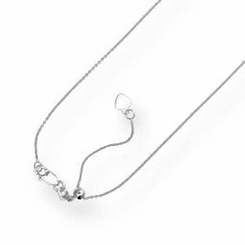 Main Image 2 of 0.9mm Adjustable Cable Chain Necklace in 14K White Gold - 22"