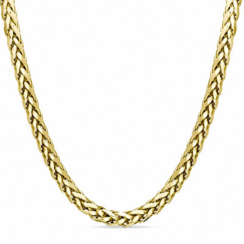 Men's 3.9mm Square Wheat Chain Necklace in 14K Gold - 26"