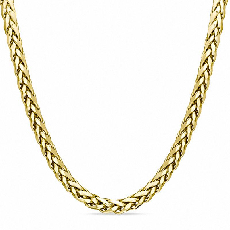 Main Image 1 of Men's 3.9mm Square Wheat Chain Necklace in 14K Gold - 26"