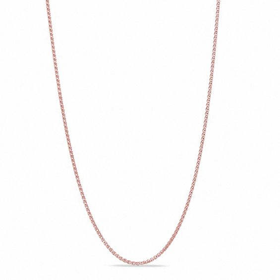 1.1mm Wheat Chain Necklace in 14K Rose Gold - 18"