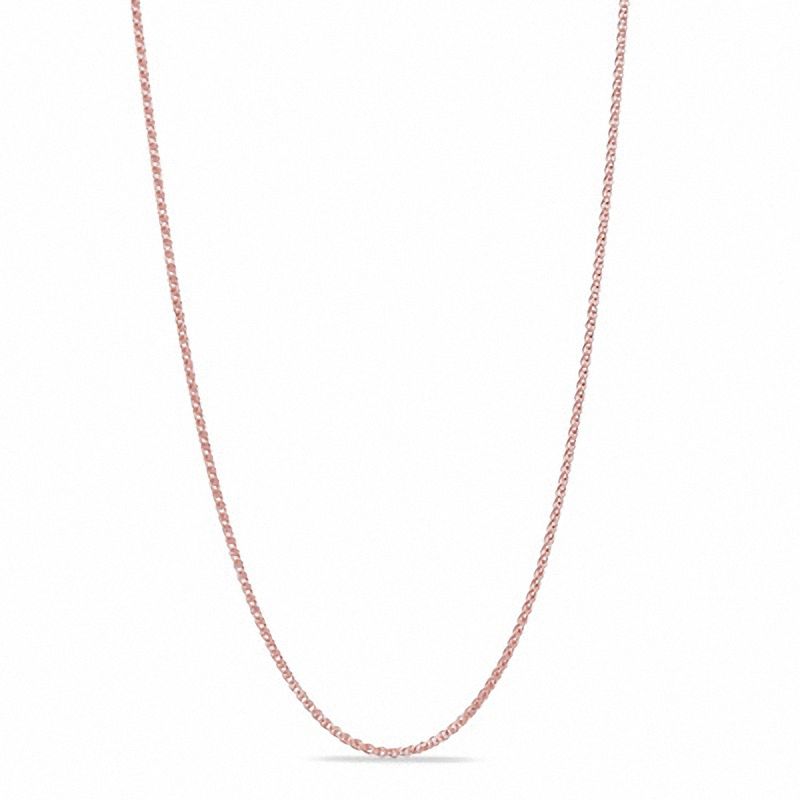 Main Image 1 of 1.1mm Wheat Chain Necklace in 14K Rose Gold - 18&quot;