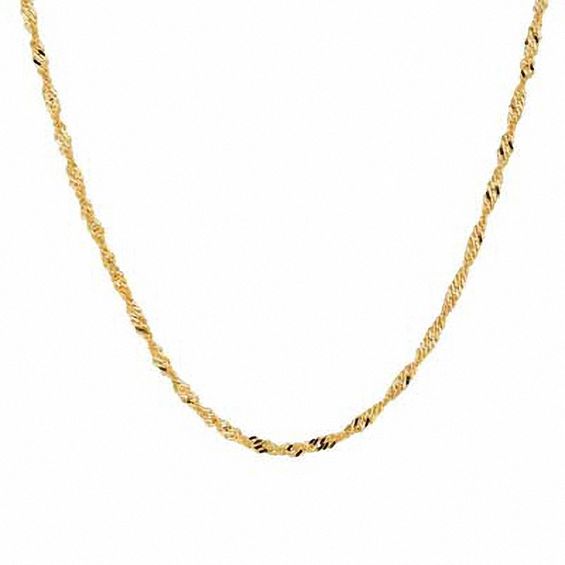 1.5mm Singapore Chain Necklace in 14K Gold - 18"