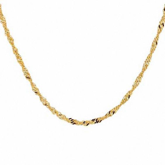 1.5mm Singapore Chain Necklace in 14K Gold - 20"