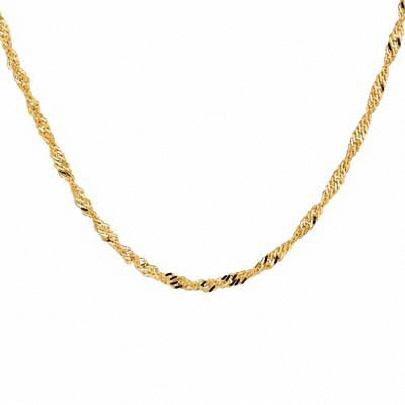 Main Image 1 of Ladies' 1.7mm Singapore Chain Necklace in 14K Gold - 16"