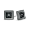 Thumbnail Image 1 of Quad Square-Cut Black Sapphire Stud Earrings in Black Ruthenium Plated Sterling Silver