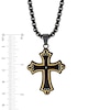 Thumbnail Image 2 of Men's Diamond Accent Stacked Cross Pendant in Two-Tone Stainless Steel - 24"