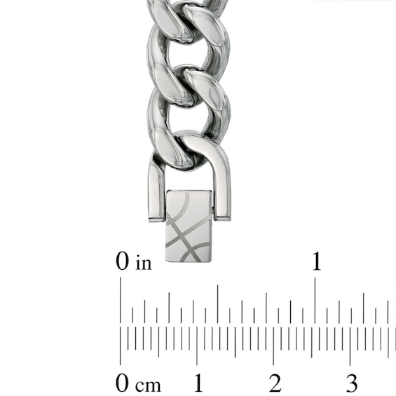 8.0mm Flat Curb Necklace and Bracelet Set in Stainless Steel - 24"